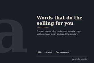 write product descriptions and website content