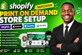 setup shopify zepto kickflip pod store teeinblue print on demand