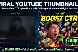 design viral youtube thumbnail for any niche mrbeast trading finance gaming