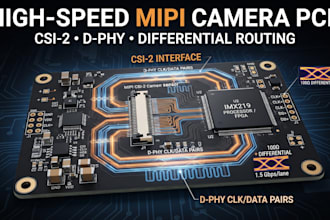 design high speed mipi camera pcb with csi 2, d phy and differential routing