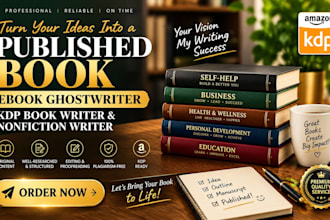 be your ebook ghostwriter, KDP book writer, book ghostwriter