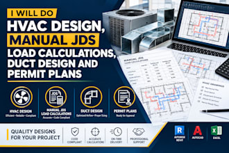 do hvac design, manual jds load calculations, duct design and permit plans
