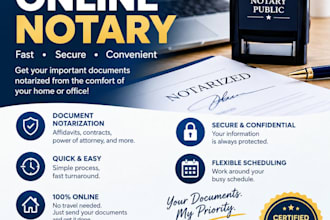 do online notary service and stamp necessary document in 3 hours