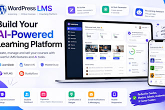 build elearning lms website, online course ai webapp coaching ai scribe lms app