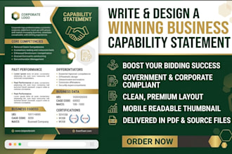 write and design a modern corporate capability statement