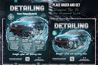 design car wash car detailing rental flyer car service price list flyer leaflet