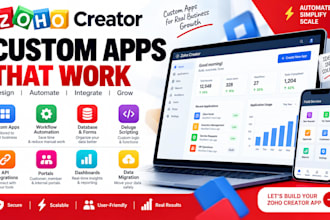 zoho creator app development, deluge scripting, database, business apps, portal