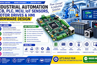 do industrial automation pcb, plc, mcu, iot sensors, motor drives, hmi firmware