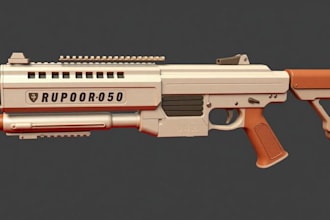 design realistic 3d gun models for games and 3d printing