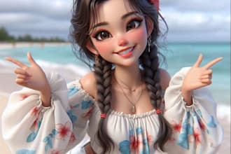 do 3d game character, 3d character modeling, 3d sculpting, low poly character