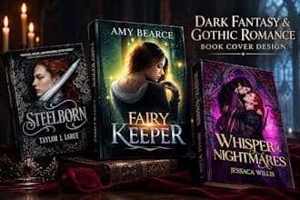 design a dark fantasy or gothic romance book cover