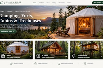 build squarespace glamping website yurt rental treehouse cabin rental site