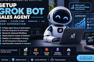 setup grok bot sales agent hermes claude code obsidian xai lead generation