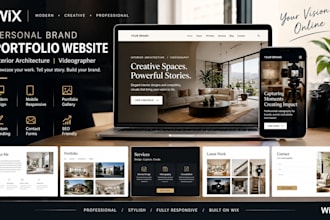 design personal brand interior architecture videographer portfolio wix website
