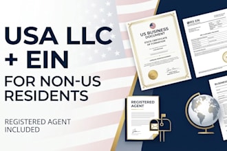 register USA llc and get ein for non US resident with registered agent