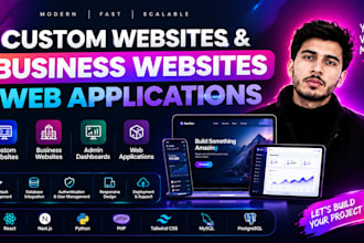 build a custom website, dashboard or web applications