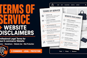 create legal terms of service and website disclaimers for ecommerce
