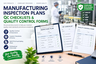 create manufacturing inspection plans, qc checklists and quality control forms