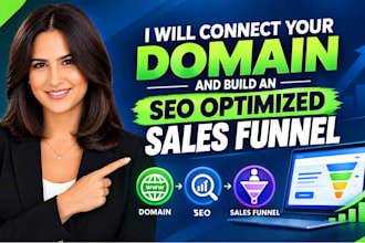 connect your domain and build an SEO optimized sales funnel