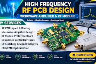 design high frequency rf pcb, microwave amplifier and rf module prototype board
