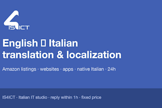 translate english to italian for amazon listings, websites and apps