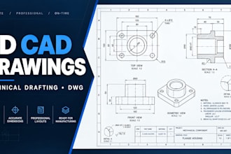 create professional 2d cad drawings and technical drafting