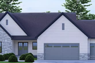 do 3d house modeling, architectural rendering, interior and exterior design