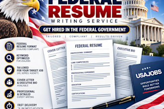 write a professional federal resume for USA government jobs