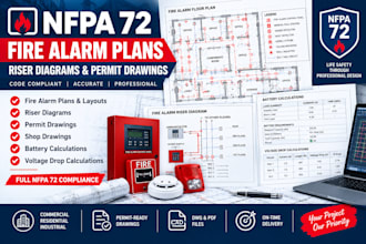 create nfpa 72 fire alarm plans, riser diagrams and permit drawings