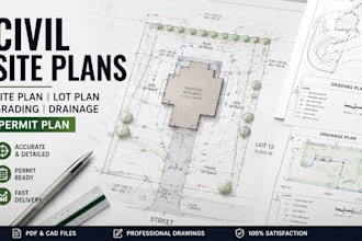design site plan, lot plan, grading, drainage and permit plan