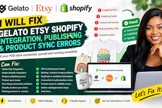 fix gelato etsy shopify integration publishing product sync errors