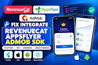 fix integrate revenuecat appsflyer admod sdk flutter ios android react native