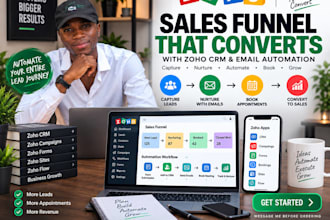 setup sales funnel, zoho CRM and email automation for lead nuturing