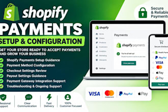 heip you set up shopify payment and payment gateway