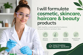 do professional product formulation, cosmetic formulation, and chemical formula