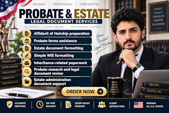 prepare US probate forms, estate documents and inheritance paperwork