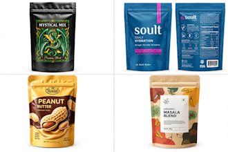 create food packaging, pouch design, snack packaging, mylar bags, stand up pouch