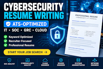 write an ats cybersecurity, IT, soc analyst, and tech resume