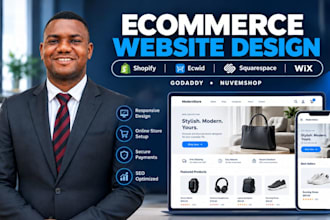 create shopify ecwid squarespace wix godaddy nuvemshop ecommerce website design