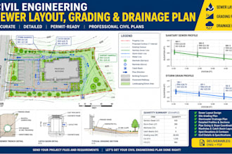 design civil engineering stamp ohio texas sewer layout grading and drainage plan