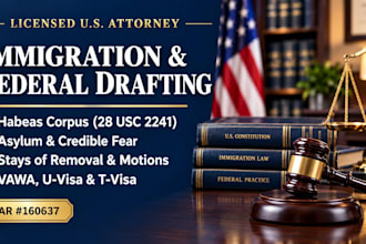 draft motion to reopen immigration case or emergency stay of removal US lawyer