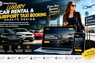 design luxury airport exortic car rental taxi booking website wordpress
