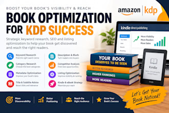 optimize your amazon book with KDP SEO, keywords and listing optimization