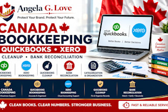handle canada quickbooks bookkeeping cleanup  and reconcile bank xero