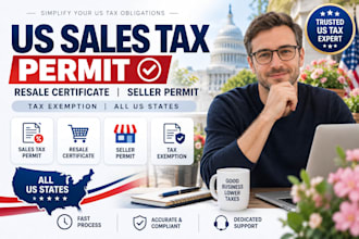 get US sales tax permit, resale certificate, seller permit, tax exemption