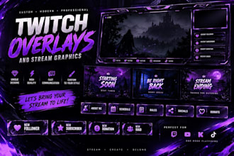 design professional twitch overlays and stream graphics