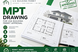 create mep drawing for USA building permit approval