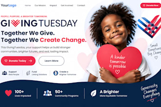 design wix givingtuesday fundraising website landing page with online donation