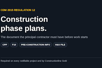 write your cdm 2015 construction phase plan for your project