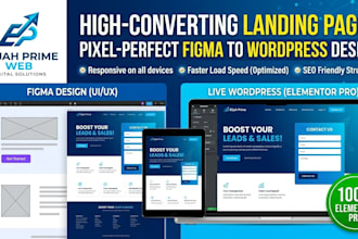 do a high converting to wordpress elementor landing page